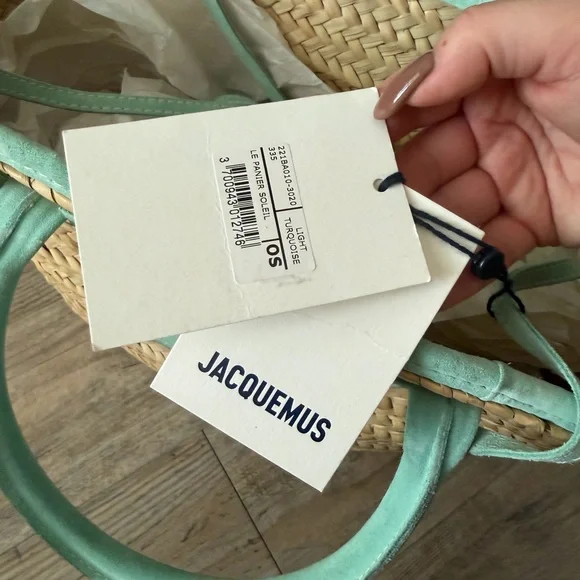 Jacquemus le Petit Panier Soleil Straw and suede Tote